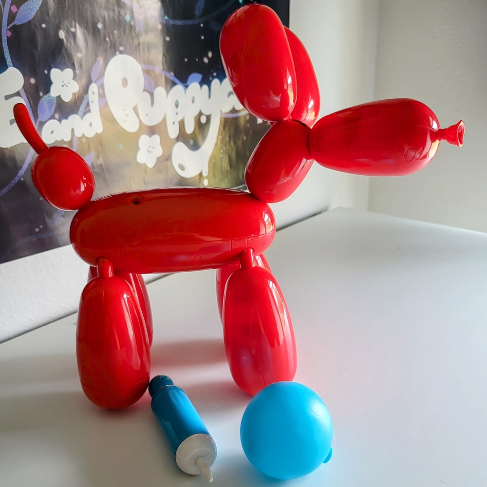Red and Blue Stuffed Animal Toy